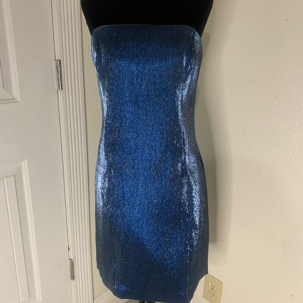 Blue Strapless Dress